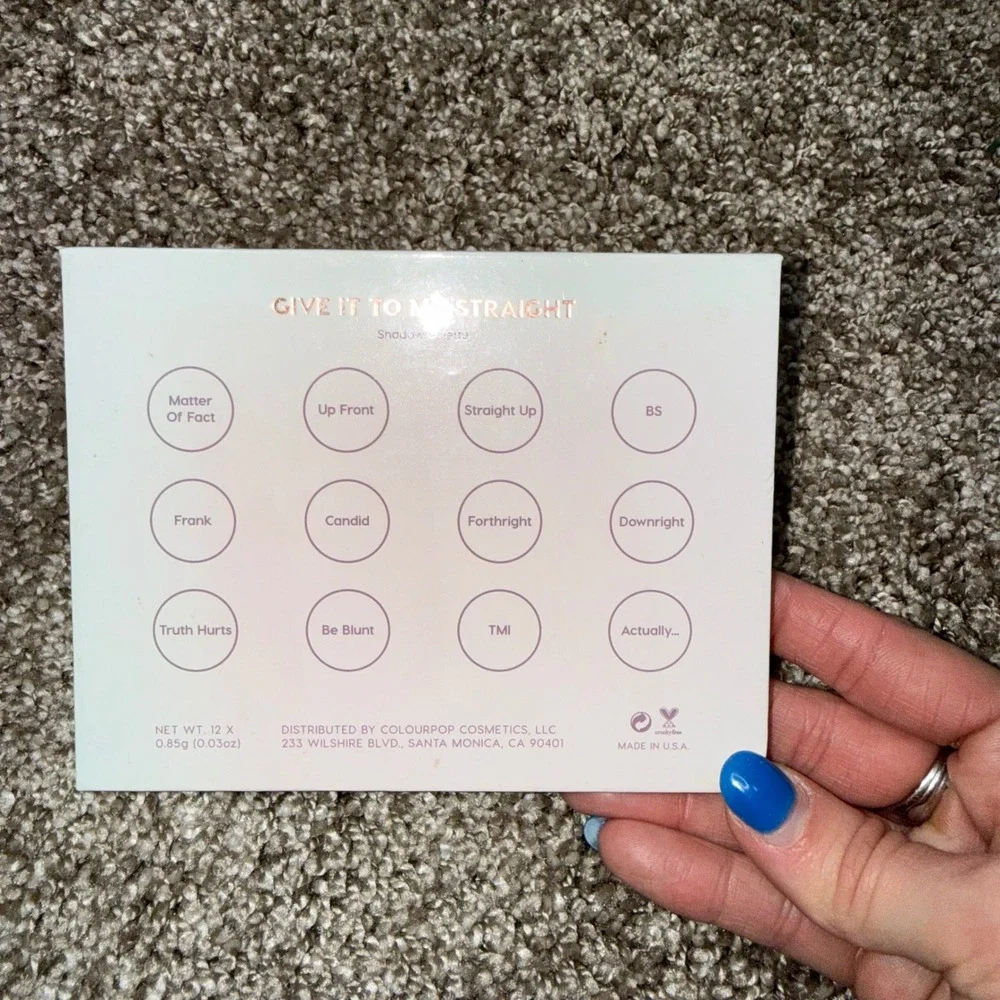 Colourpop Give It To Me Straight Eyeshadow Palette‎ 12 Shades